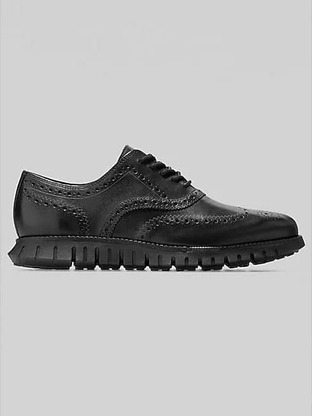 Cole Haan Men's ZEROGRAND Remastered Wingtip Oxford Dress Sneakers Black/Black