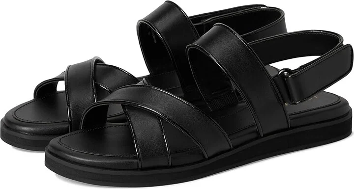 Cole Haan Mirabelle Crisscross Sandals Women's Sandals Black/Patent/Black : 9.5 B - Medium, Leather