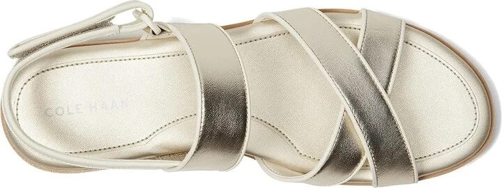 Cole Haan Mirabelle Crisscross Sandals Women's Sandals Soft Gold Talca/Ivory : 7.5 B - Medium, Leather - Image 2