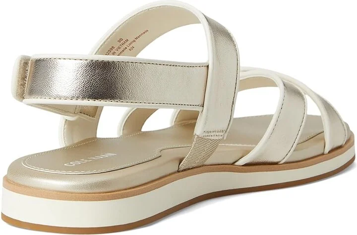 Cole Haan Mirabelle Crisscross Sandals Women's Sandals Soft Gold Talca/Ivory : 7.5 B - Medium, Leather - Image 4
