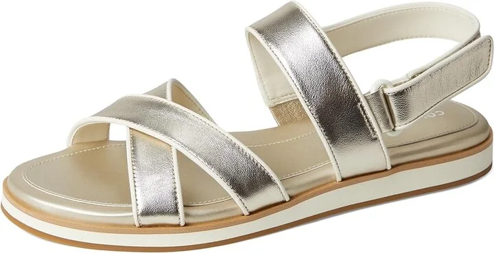 Cole Haan Mirabelle Crisscross Sandals Women's Sandals Soft Gold Talca/Ivory : 7.5 B - Medium, Leather - Image 5