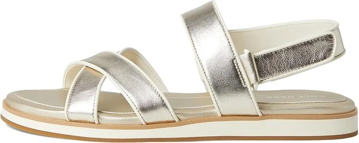 Cole Haan Mirabelle Crisscross Sandals Women's Sandals Soft Gold Talca/Ivory : 7.5 B - Medium, Leather - Image 6