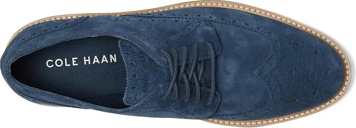 Cole Haan Morse Grand Wingtip Oxfords Men's Lace-up Boots Big Dipper Suede/Ivory/Sea Stone : 10.5 D - Medium, Leather - Image 2