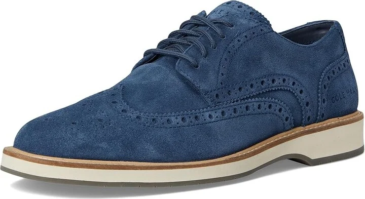 Cole Haan Morse Grand Wingtip Oxfords Men's Lace-up Boots Big Dipper Suede/Ivory/Sea Stone : 10.5 D - Medium, Leather - Image 5