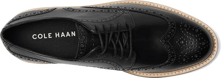 Cole Haan Morse Grand Wingtip Oxfords Men's Lace-up Boots Black/Black/Gray Pinstripe : 13 D - Medium, Leather - Image 2