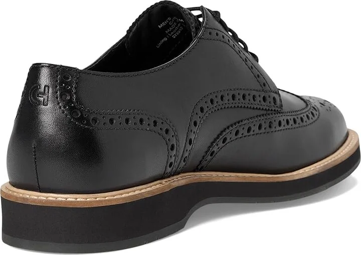 Cole Haan Morse Grand Wingtip Oxfords Men's Lace-up Boots Black/Black/Gray Pinstripe : 13 D - Medium, Leather - Image 4