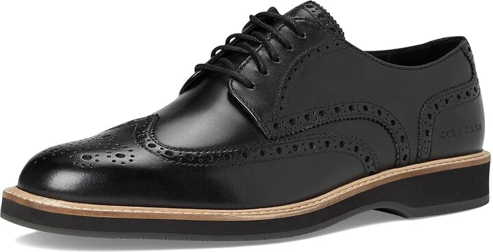Cole Haan Morse Grand Wingtip Oxfords Men's Lace-up Boots Black/Black/Gray Pinstripe : 13 D - Medium, Leather - Image 5