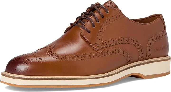 Cole Haan Morse Grand Wingtip Oxfords Men's Lace-up Boots British Tan/Ivory/Gum : 9.5 D - Medium, Leather - Image 5