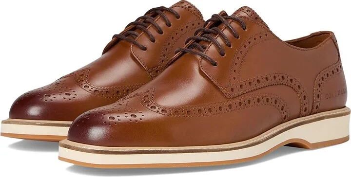 Cole Haan Morse Grand Wingtip Oxfords Men's Lace-up Boots British Tan/Ivory/Gum : 9.5 D - Medium, Leather