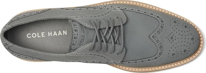 Cole Haan Morse Grand Wingtip Oxfords Men's Lace-up Boots Sea Stone Nubuck/Ivory/Sea Stone : 11 D - Medium, Leather - Image 2