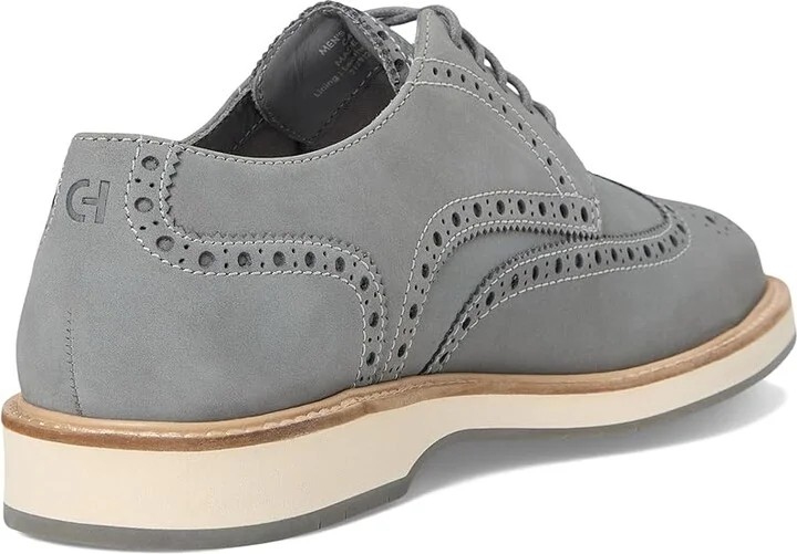 Cole Haan Morse Grand Wingtip Oxfords Men's Lace-up Boots Sea Stone Nubuck/Ivory/Sea Stone : 11 D - Medium, Leather - Image 4