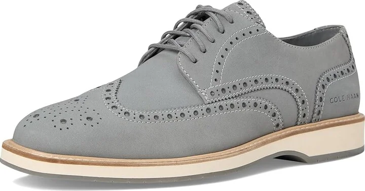 Cole Haan Morse Grand Wingtip Oxfords Men's Lace-up Boots Sea Stone Nubuck/Ivory/Sea Stone : 11 D - Medium, Leather - Image 5
