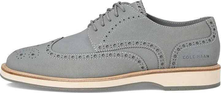 Cole Haan Morse Grand Wingtip Oxfords Men's Lace-up Boots Sea Stone Nubuck/Ivory/Sea Stone : 11 D - Medium, Leather - Image 6