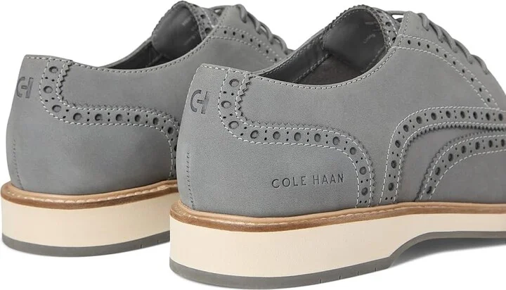 Cole Haan Morse Grand Wingtip Oxfords Men's Lace-up Boots Sea Stone Nubuck/Ivory/Sea Stone : 11 D - Medium, Leather - Image 7