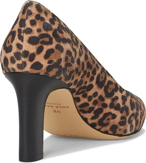 Cole Haan Mylah Heel Pump 75 Mm High Women's Heels Leopard Print Suede : 6.5 B - Medium, Leather - Image 4