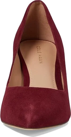 Cole Haan Mylah Heel Pump, 75mm Women's Shoes Black Cherry Suede : 5.5 B - Medium, Leather - Image 2