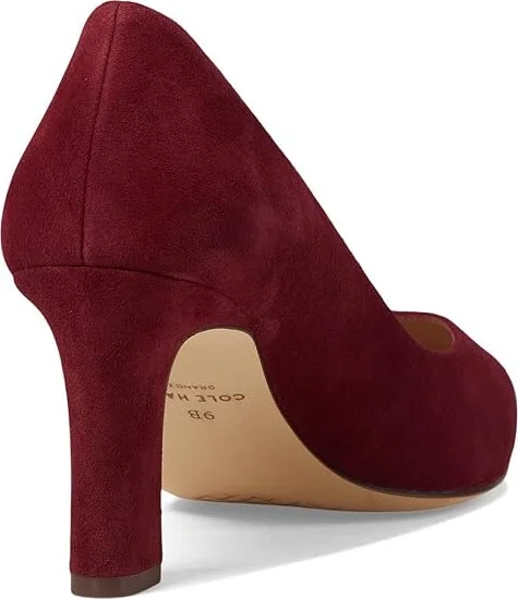 Cole Haan Mylah Heel Pump, 75mm Women's Shoes Black Cherry Suede : 5.5 B - Medium, Leather - Image 4
