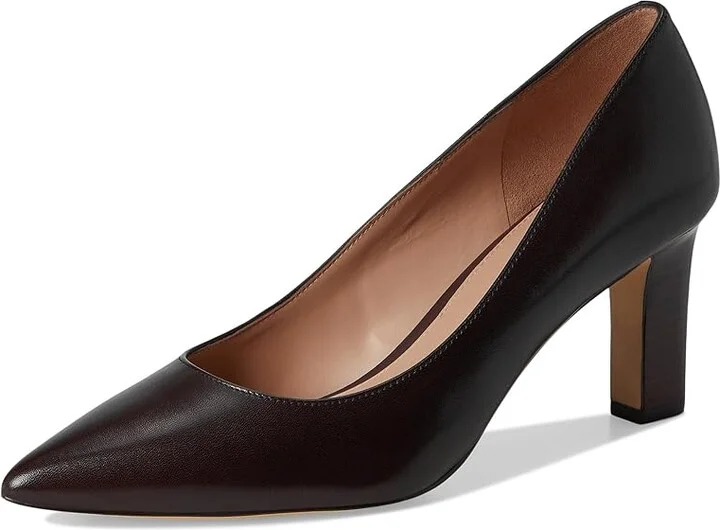 Cole Haan Mylah Heel Pump, 75mm Women's Shoes Dark Chocolate Leather : 9 B - Medium - Image 5