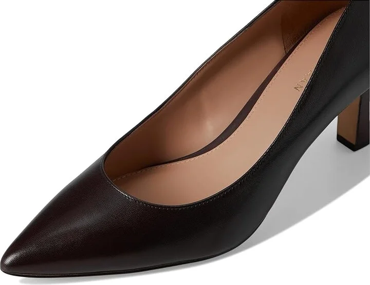 Cole Haan Mylah Heel Pump, 75mm Women's Shoes Dark Chocolate Leather : 9 B - Medium - Image 7