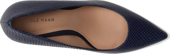 Cole Haan Mylah Heel Pump, 75mm Women's Shoes Midnight/Snake Print : 9 B - Medium, Leather - Image 2
