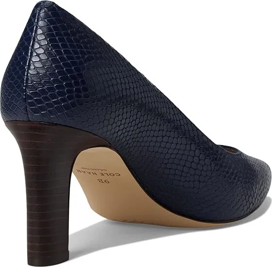 Cole Haan Mylah Heel Pump, 75mm Women's Shoes Midnight/Snake Print : 9 B - Medium, Leather - Image 4
