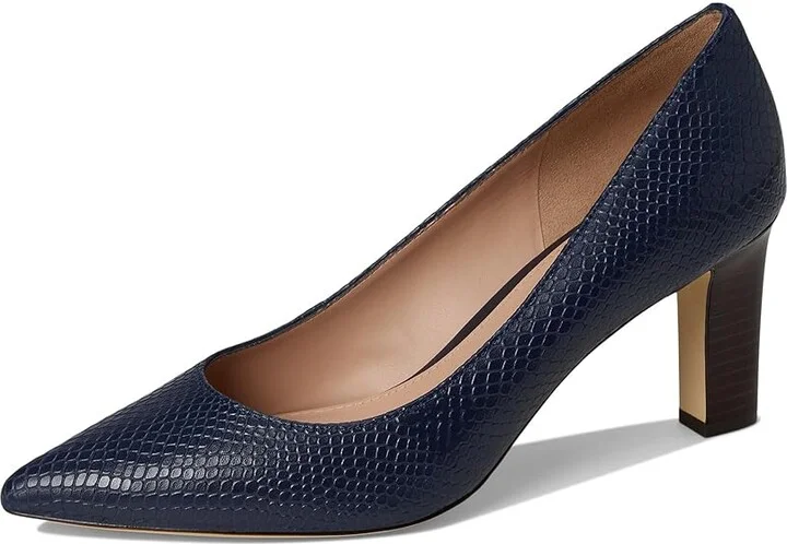 Cole Haan Mylah Heel Pump, 75mm Women's Shoes Midnight/Snake Print : 9 B - Medium, Leather - Image 5