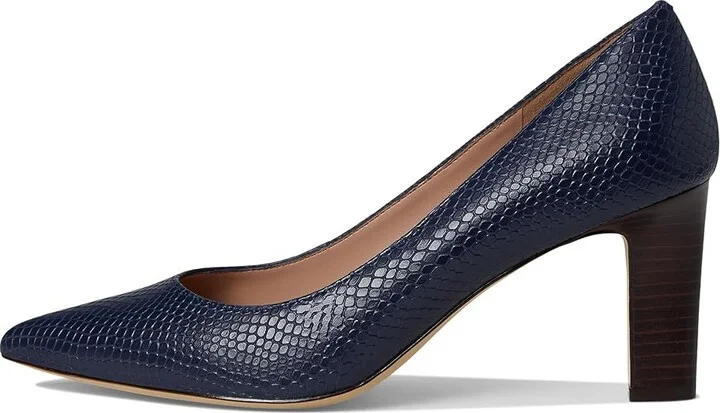 Cole Haan Mylah Heel Pump, 75mm Women's Shoes Midnight/Snake Print : 9 B - Medium, Leather - Image 6