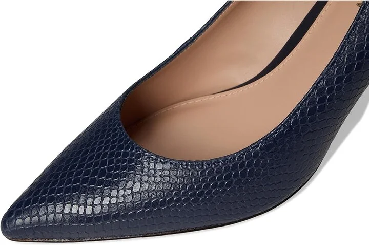 Cole Haan Mylah Heel Pump, 75mm Women's Shoes Midnight/Snake Print : 9 B - Medium, Leather - Image 7