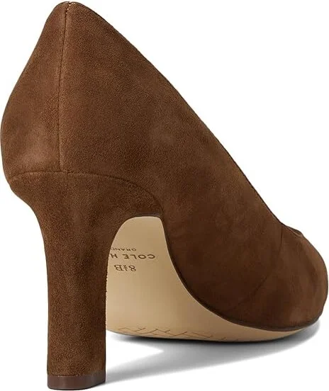 Cole Haan Mylah Heel Pump, 75mm Women's Shoes Spiced Brown Suede : 9 B - Medium, Leather - Image 4