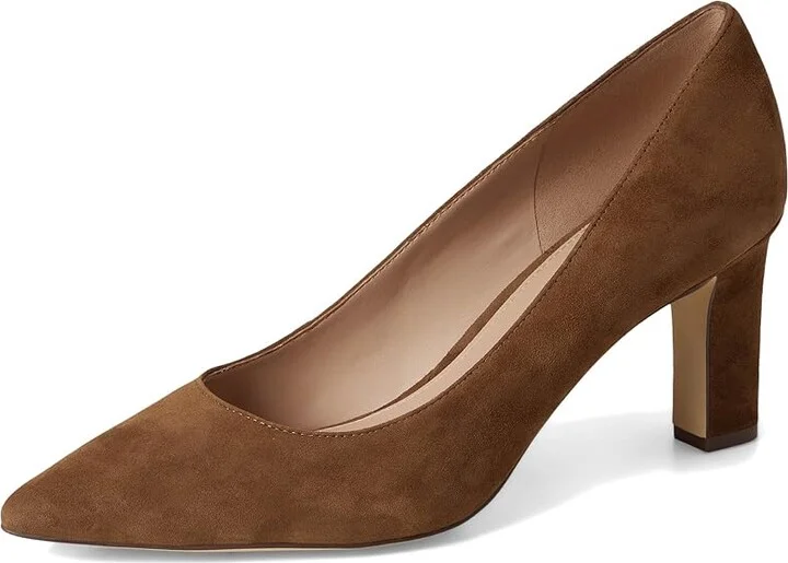 Cole Haan Mylah Heel Pump, 75mm Women's Shoes Spiced Brown Suede : 9 B - Medium, Leather - Image 5