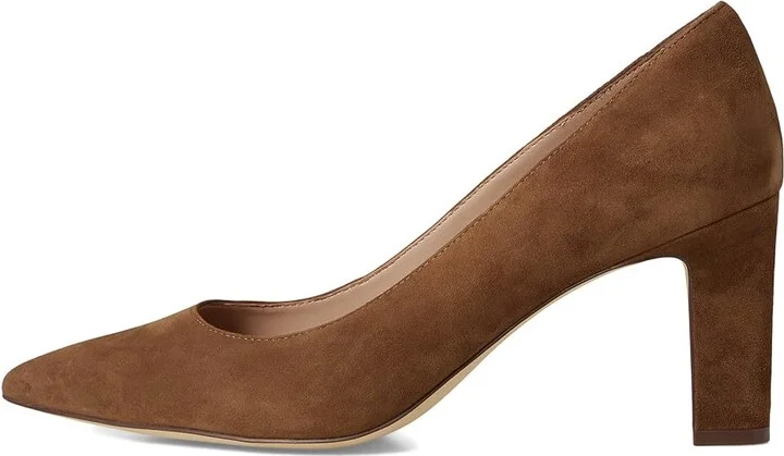 Cole Haan Mylah Heel Pump, 75mm Women's Shoes Spiced Brown Suede : 9 B - Medium, Leather - Image 6