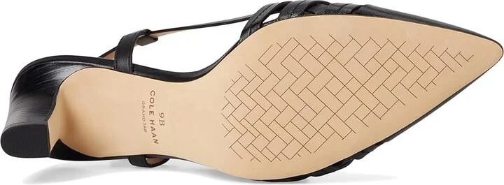 Cole Haan Mylah Huarache Slingback Pumps High Women's Heels Black Leather : 9.5 B - Medium - Image 3