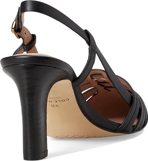 Cole Haan Mylah Huarache Slingback Pumps High Women's Heels Black Leather : 9.5 B - Medium - Image 4