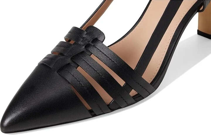Cole Haan Mylah Huarache Slingback Pumps High Women's Heels Black Leather : 9.5 B - Medium - Image 7