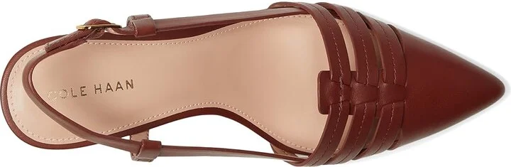 Cole Haan Mylah Huarache Slingback Pumps High Women's Heels Dark Cuoio Leather : 7 B - Medium - Image 2