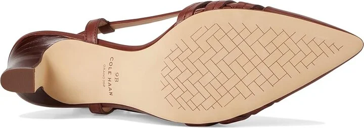 Cole Haan Mylah Huarache Slingback Pumps High Women's Heels Dark Cuoio Leather : 7 B - Medium - Image 3