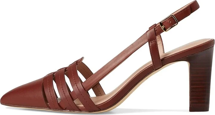 Cole Haan Mylah Huarache Slingback Pumps High Women's Heels Dark Cuoio Leather : 7 B - Medium - Image 6
