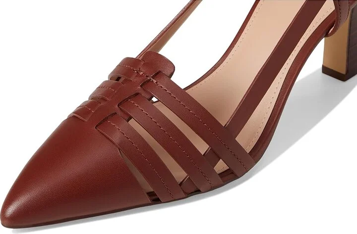 Cole Haan Mylah Huarache Slingback Pumps High Women's Heels Dark Cuoio Leather : 7 B - Medium - Image 7