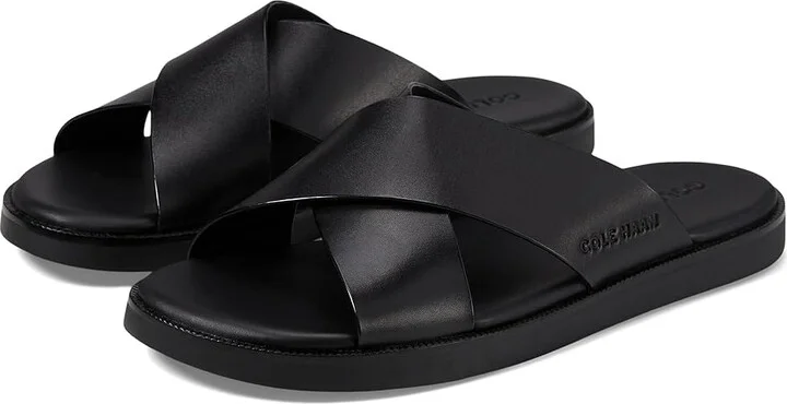 Cole Haan Nantucket Cross Strap Sandals Men's Sandals Black/Black : 13 D - Medium, Leather