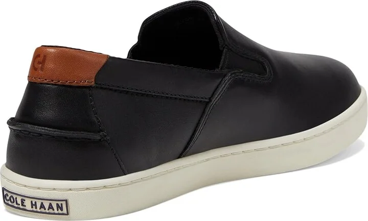 Cole Haan Nantucket Deck Slipon Men's Shoes Black/Ivory : 10.5 D - Medium, Leather/Rubber/Suede - Image 4