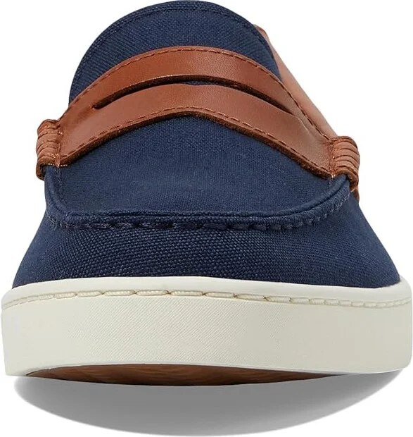 Cole Haan Nantucket Penny Men's Lace-up Boots Navy Blazer Canvas/British Tan/Ivory : 10 D - Medium - Image 5
