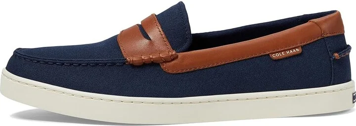 Cole Haan Nantucket Penny Men's Lace-up Boots Navy Blazer Canvas/British Tan/Ivory : 10 D - Medium - Image 6