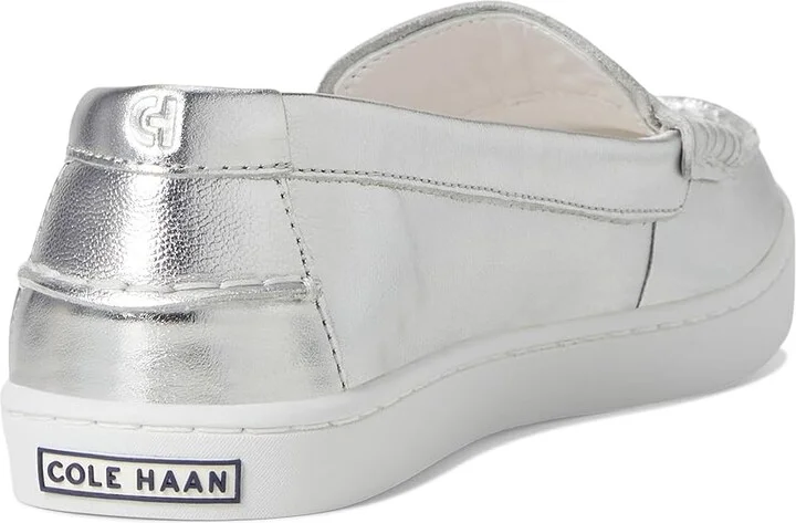 Cole Haan Nantucket Penny Women's Flat Shoes Argento/White : 9.5 B - Medium, Leather - Image 4