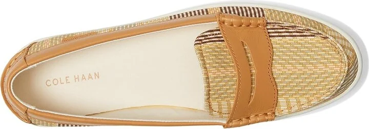 Cole Haan Nantucket Penny Women's Flat Shoes Bali Striped Printed Canvas/Biscuit : 9 B - Medium, Leather - Image 2