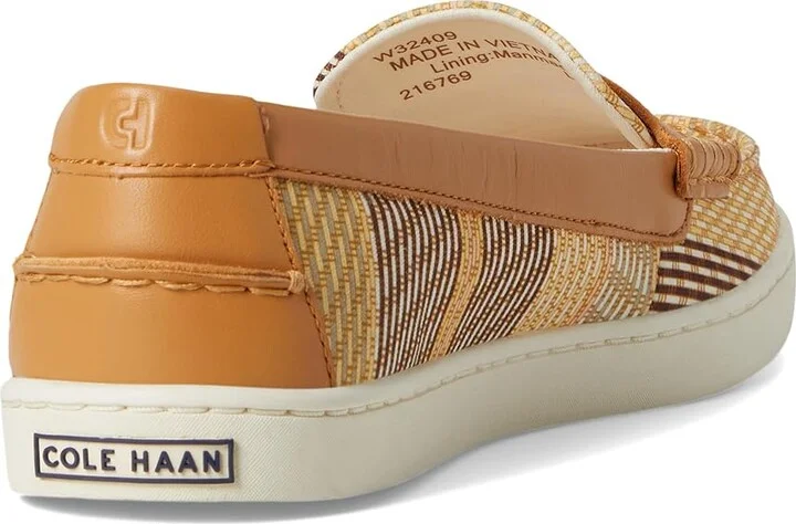 Cole Haan Nantucket Penny Women's Flat Shoes Bali Striped Printed Canvas/Biscuit : 9 B - Medium, Leather - Image 4