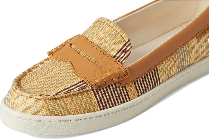 Cole Haan Nantucket Penny Women's Flat Shoes Bali Striped Printed Canvas/Biscuit : 9 B - Medium, Leather - Image 7