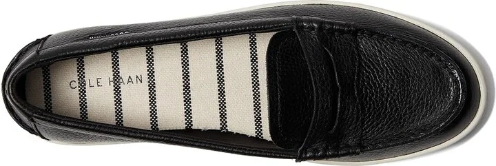 Cole Haan Nantucket Penny Women's Flat Shoes Black Pebbled Leather : 8 B - Medium - Image 2