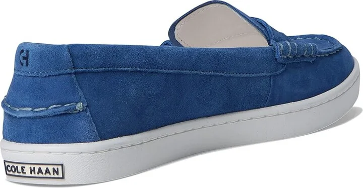 Cole Haan Nantucket Penny Women's Flat Shoes Dutchblue Suede/White : 9 B - Medium, Leather - Image 4