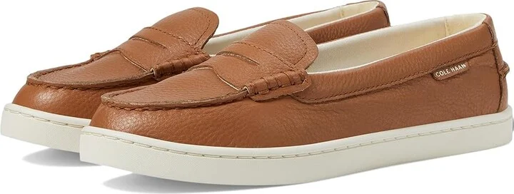 Cole Haan Nantucket Penny Women's Flat Shoes Pecan Pebbled Leather : 11 B - Medium