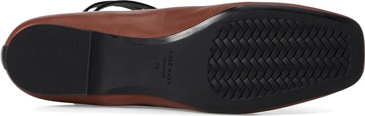 Cole Haan Nicolette Ankle Strap Ballets Women's Shoes Dark Cuoio Leather/Black Leather : 7 B - Medium - Image 3